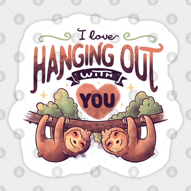 Hanging With You Cute Lover Lazy Gift Sticker by eduely